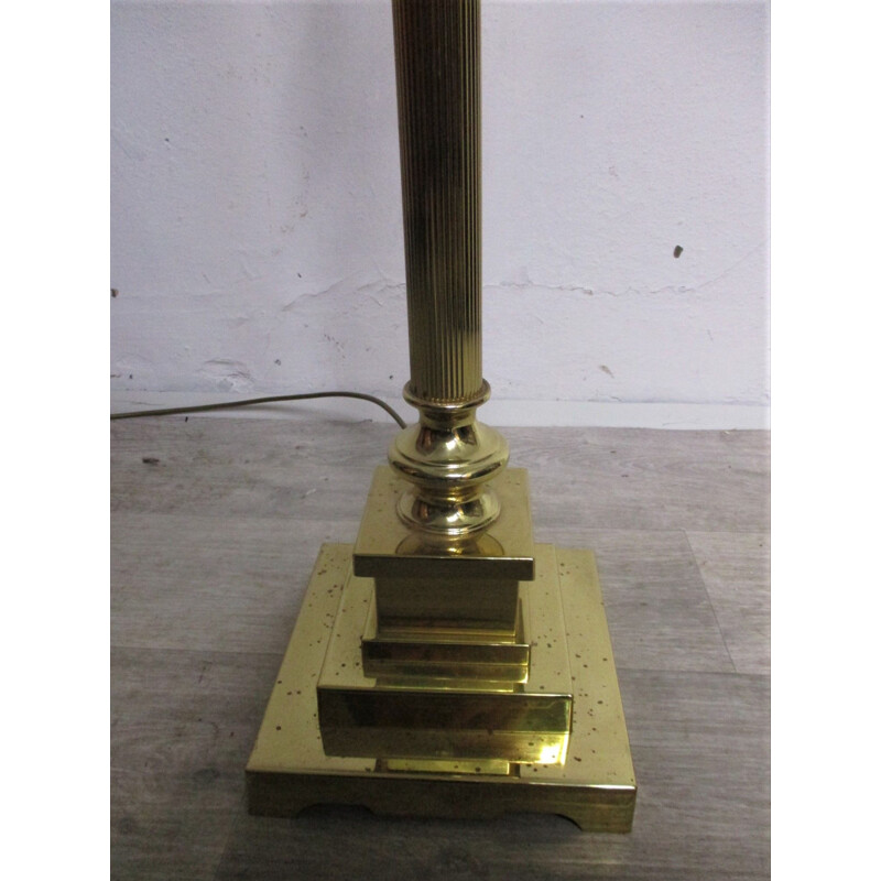 Vintage gilded brass floor lamp, 1970s