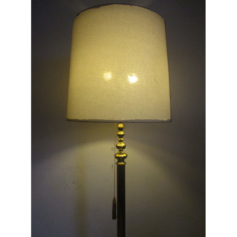 Lampadaire vintage en laiton doré, 1970