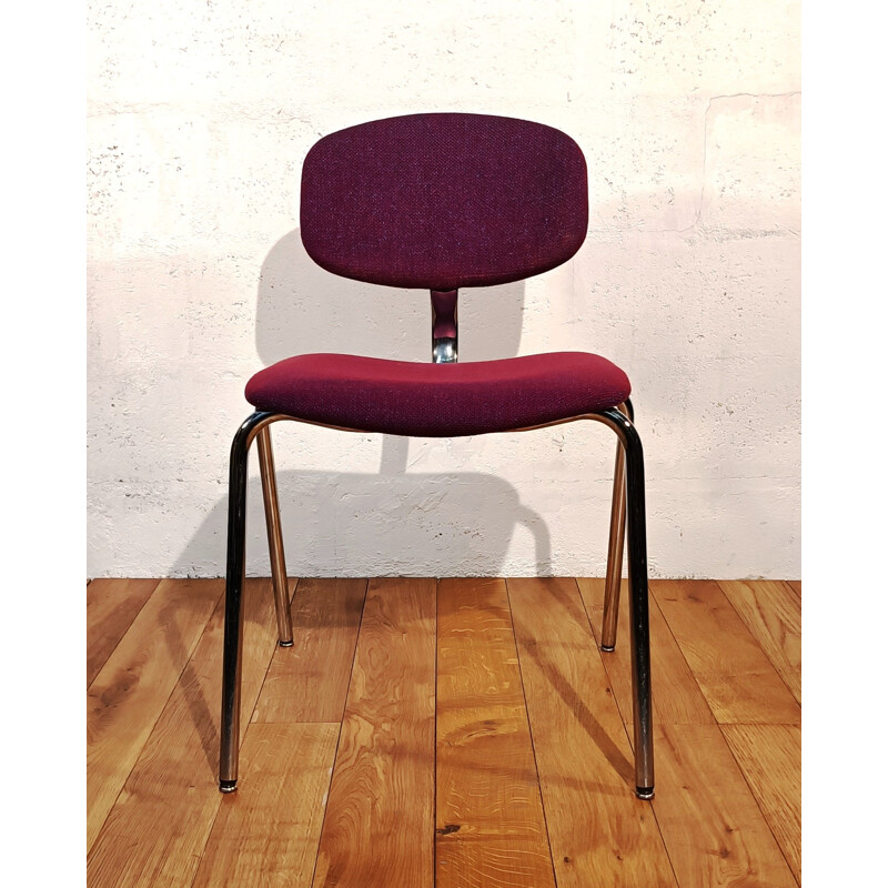 Vintage Strafor chair in purple fabric by Pierre Paulin