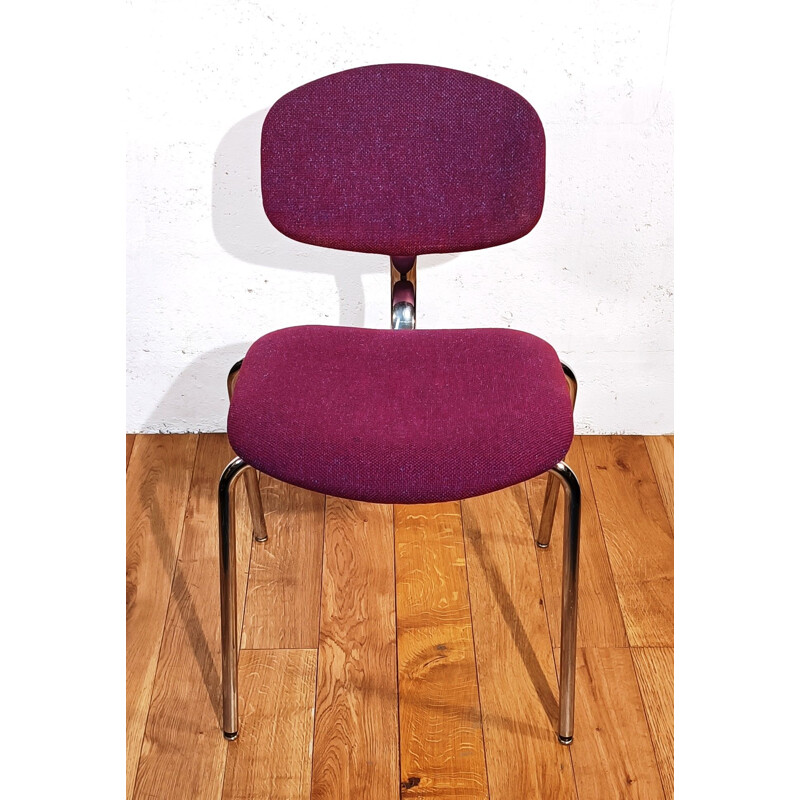 Chaise vintage Strafor en tissu violet par Pierre Paulin