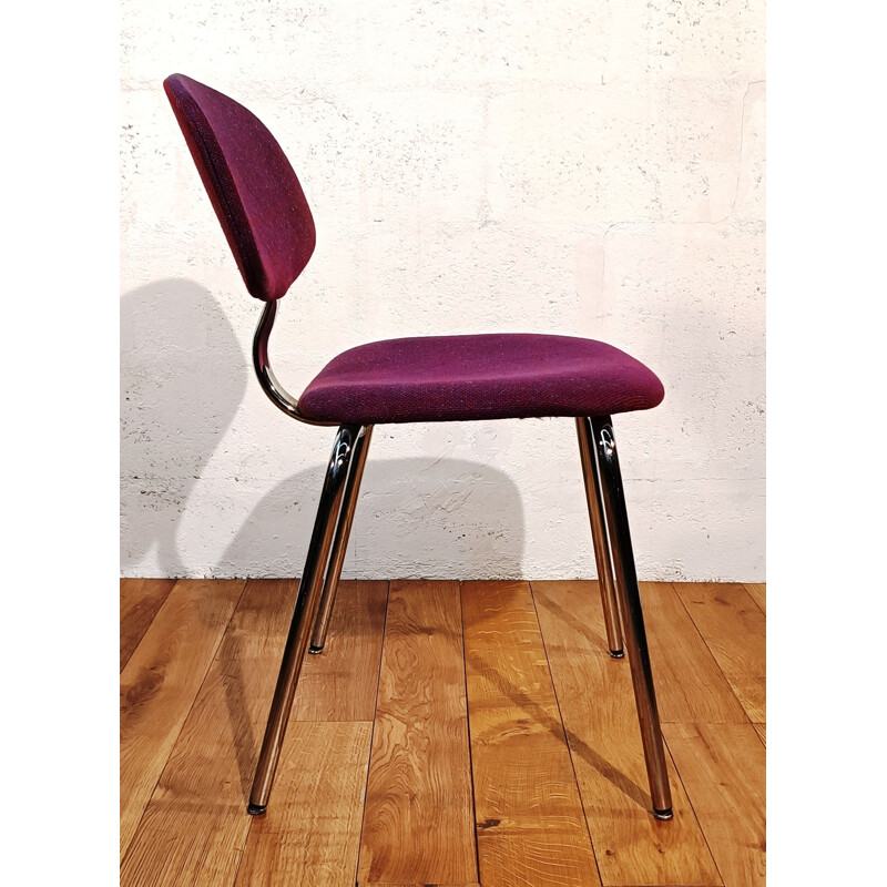 Chaise vintage Strafor en tissu violet par Pierre Paulin
