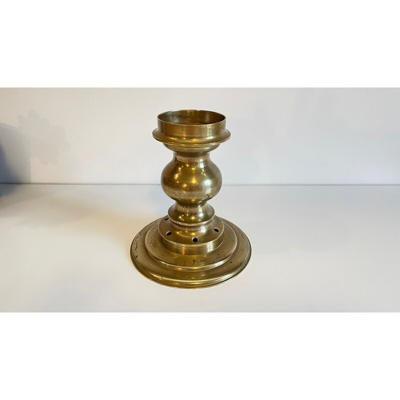 Vintage candlestick in solid brass