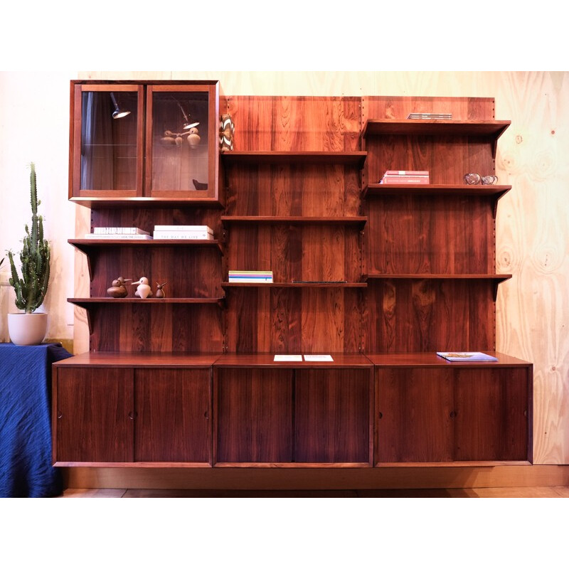Wall system in rosewood, Poul CADOVIUS - 1960s