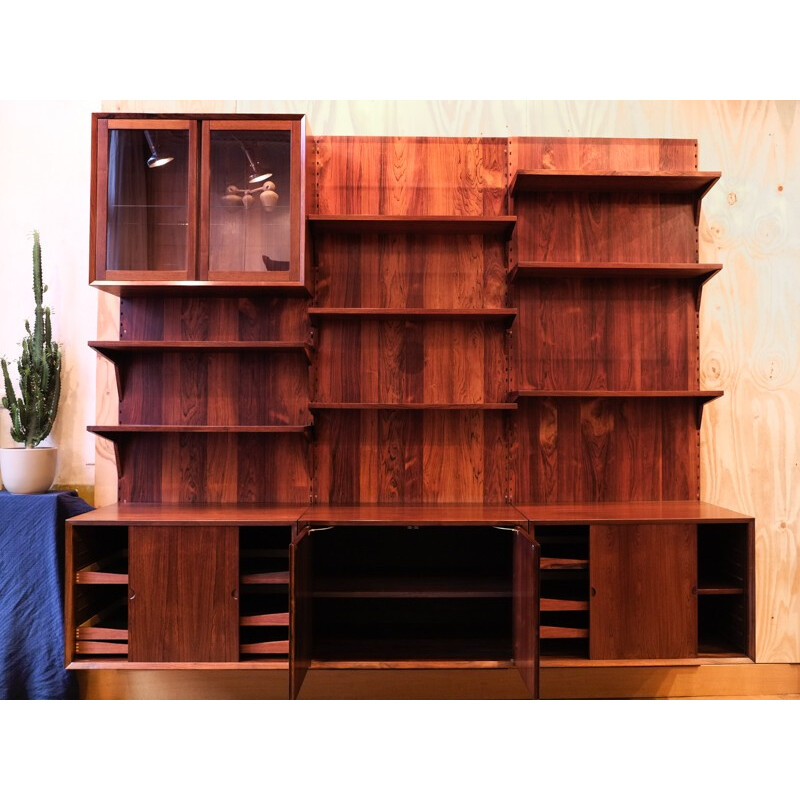 Wall system in rosewood, Poul CADOVIUS - 1960s