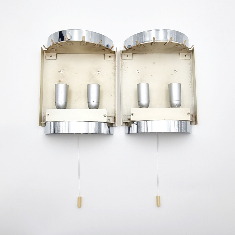 Pair of vintage glass sconces by Doria Leuchten, Germany 1960