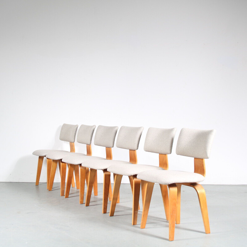 Set of 6 vintage dining chairs by Cees Braakman for Pastoe, Netherlands 1950s