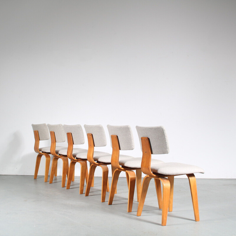 Ensemble de 6 chaises vintage par Cees Braakman pour Pastoe, Pays-Bas 1950