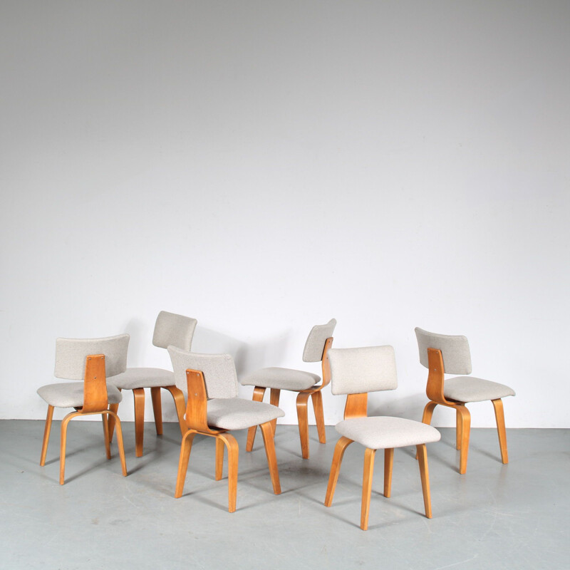 Set of 6 vintage dining chairs by Cees Braakman for Pastoe, Netherlands 1950s