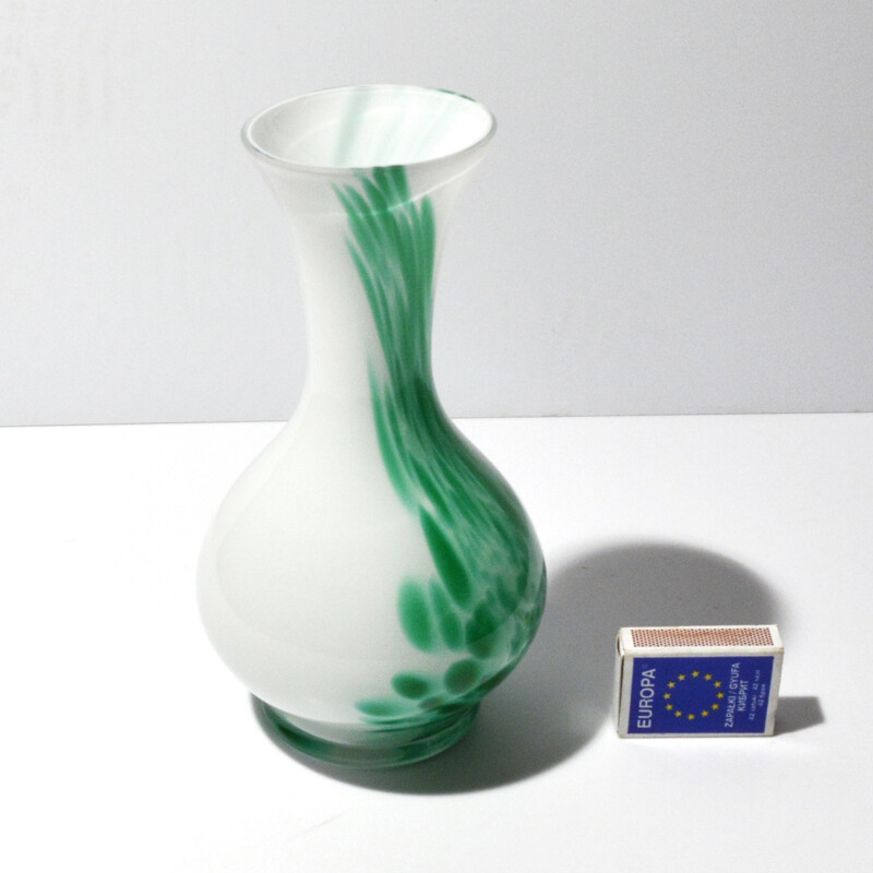 Vintage glass vase by Carlo Moretti for Empoli Opaline Florence, Italy 1970s