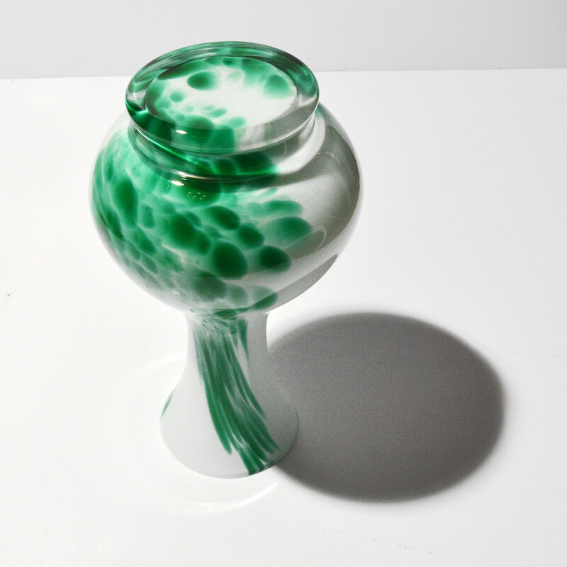 Vintage-Vase aus Glas von Carlo Moretti für Empoli Opaline Florenz, Italien 1970