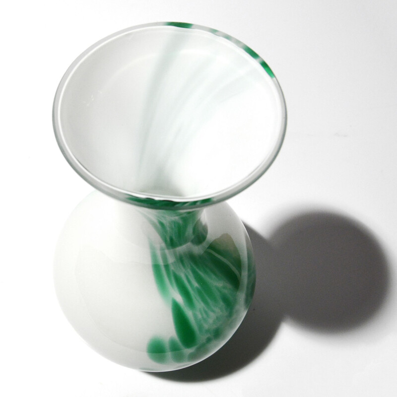 Vintage glass vase by Carlo Moretti for Empoli Opaline Florence, Italy 1970s