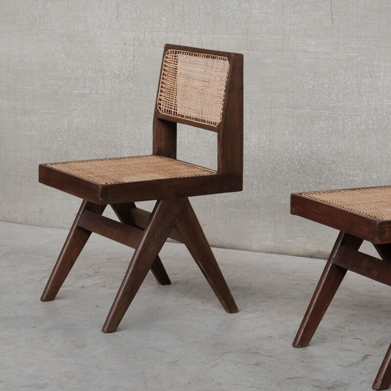 Pair of mid-century Chandigarh armhair by Pierre Jeanneret, India 1960s