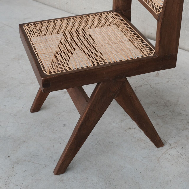 Paire de fauteuils Chandigarh vintage par Pierre Jeanneret, Inde 1960