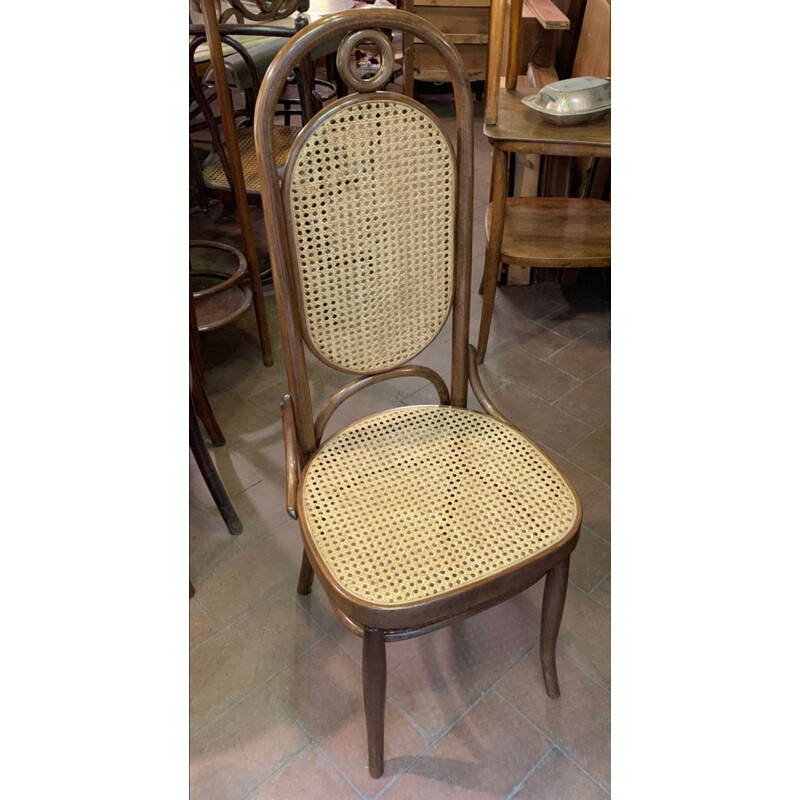 Chaise vintage n 17 en bois de hêtre et paille par Thonet