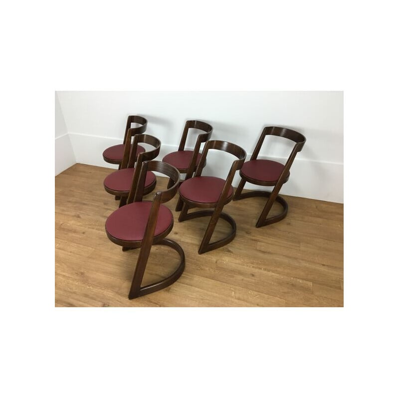 Ensemble de 6 chaises vintage de Baumann Halfa, 1970