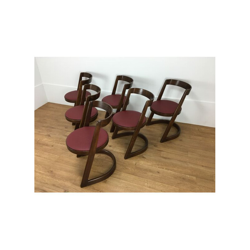 Set of 6 vintage chairs by Baumann Halfa, 1970