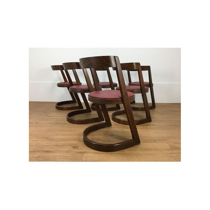 Ensemble de 6 chaises vintage de Baumann Halfa, 1970