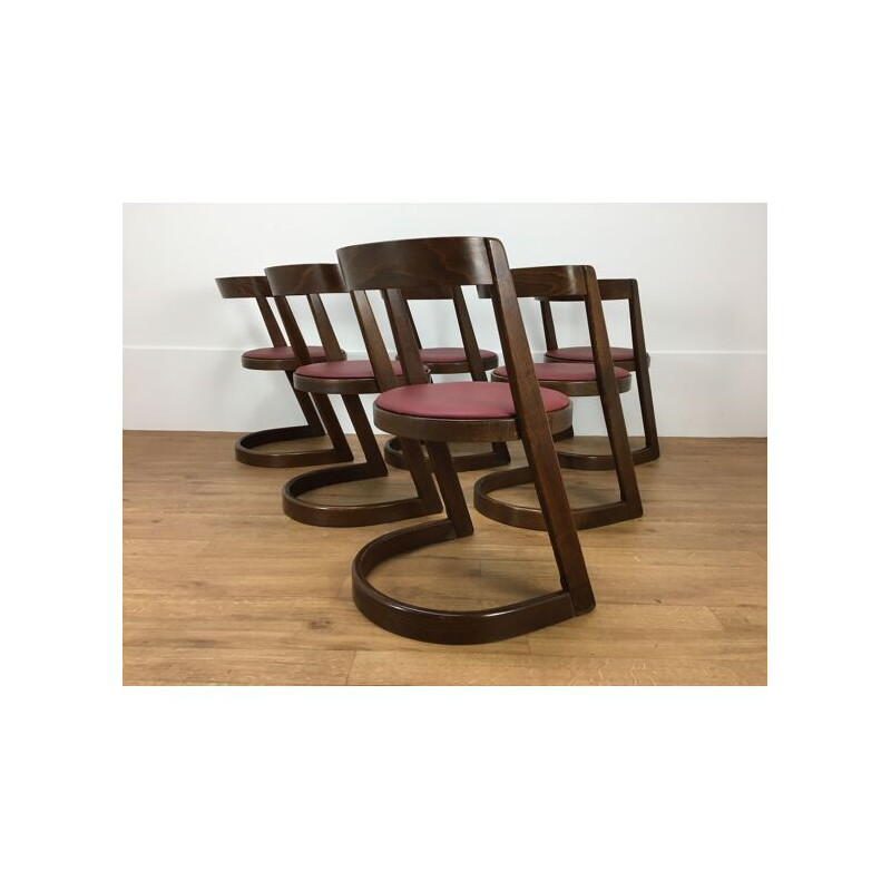 Set van 6 vintage stoelen van Baumann Halfa, 1970