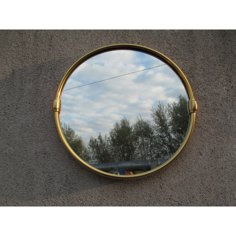 Vintage metal mirror, Italy 1950s