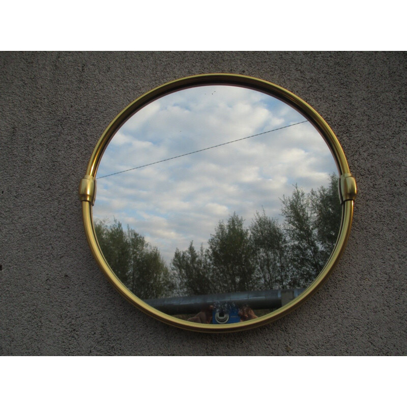 Vintage metal mirror, Italy 1950s