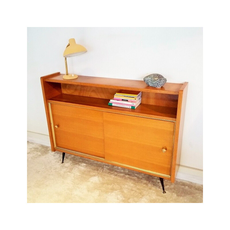 Small cabinet in oak with sliding doors - 1950s