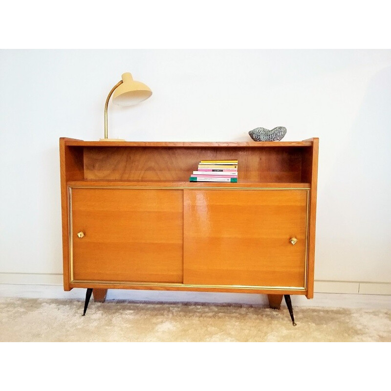 Small cabinet in oak with sliding doors - 1950s