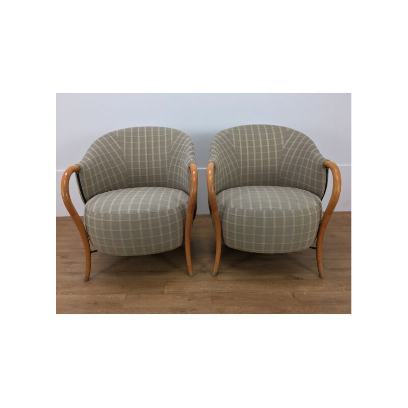 Pair of vintage Cinna armchairs, 1980s
