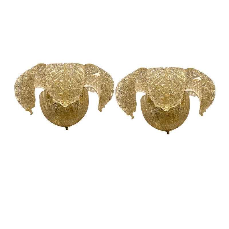 Pair of vintage sconces in Murano glass, Italy