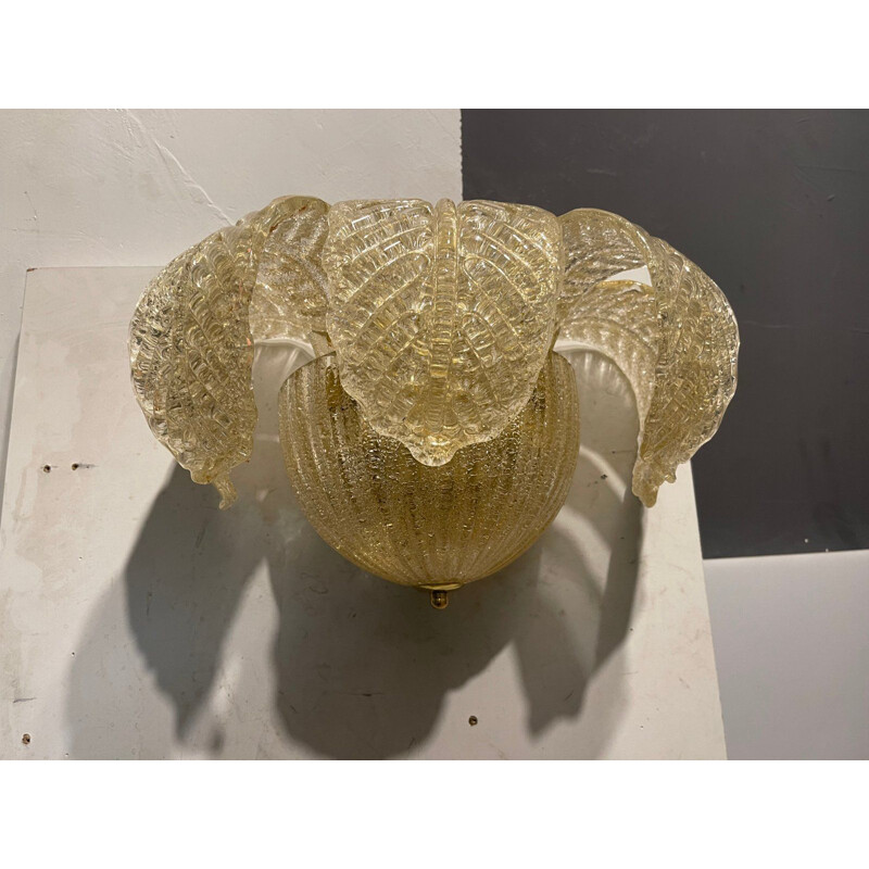 Pareja de apliques vintage de cristal de Murano, Italia