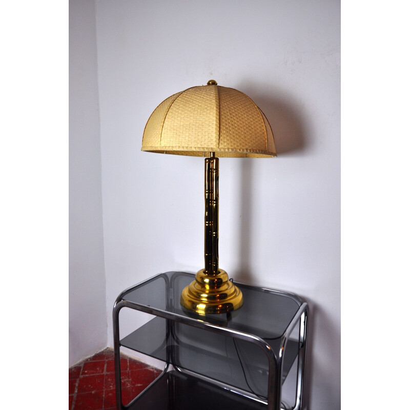 Lampe vintage Regency en laiton, France 1970