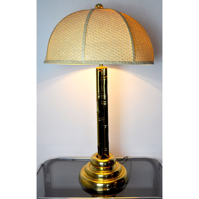 Lampe vintage Regency en laiton, France 1970