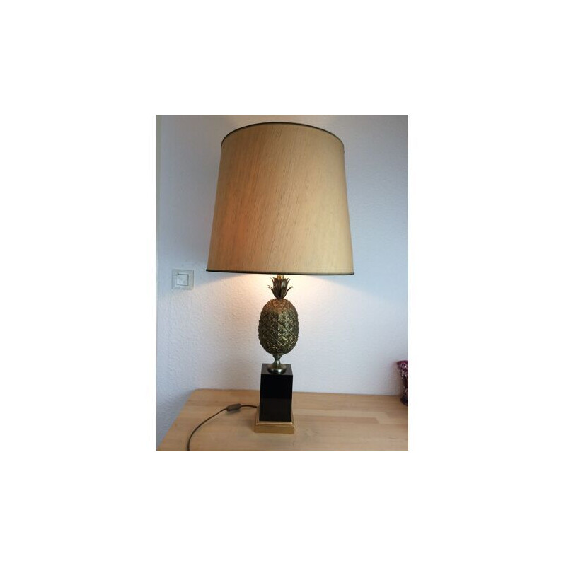 Vintage Lampe vergoldete Ananas von Le Dauphin, 1970