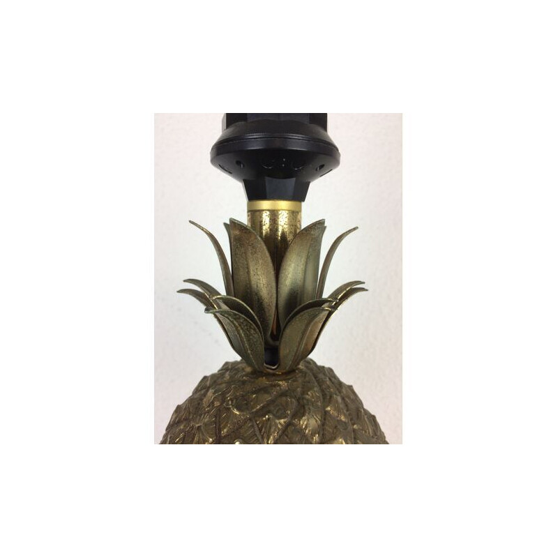 Vintage gold pineapple lamp by Le Dauphin, 1970s