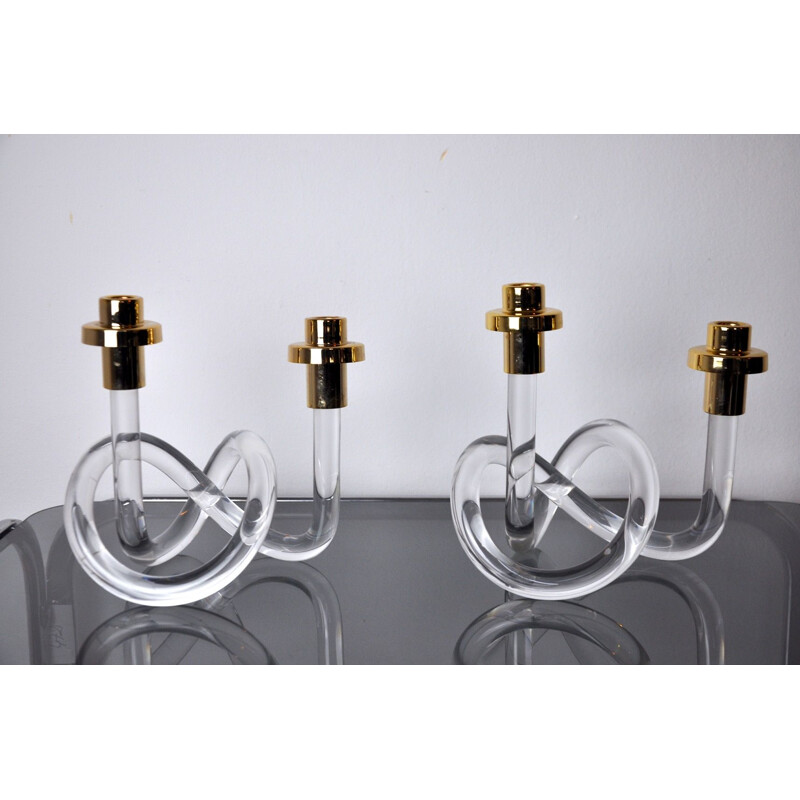 Pair of vintage candle holders by elaine bscheider for Dorothy Thorpe, 1970