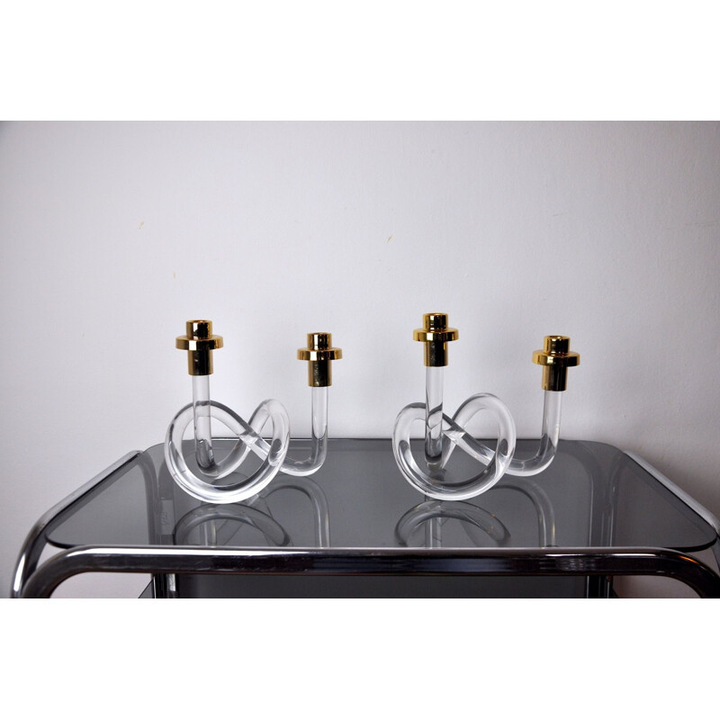 Pair of vintage candle holders by elaine bscheider for Dorothy Thorpe, 1970