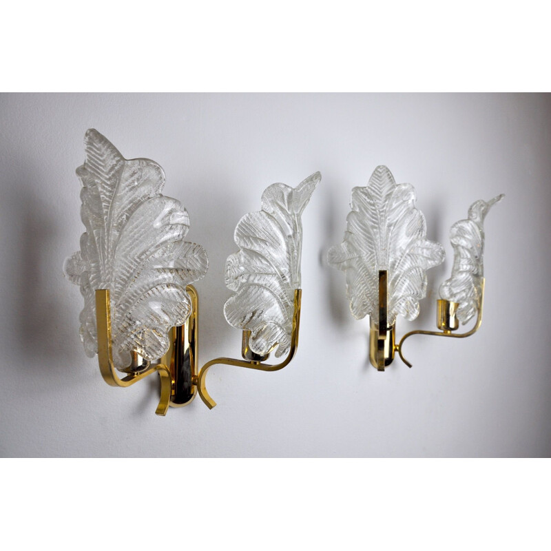 Pair of vintage murano glass sconces by Carl Fagerlund, 1970