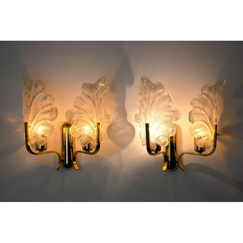 Pair of vintage murano glass sconces by Carl Fagerlund, 1970