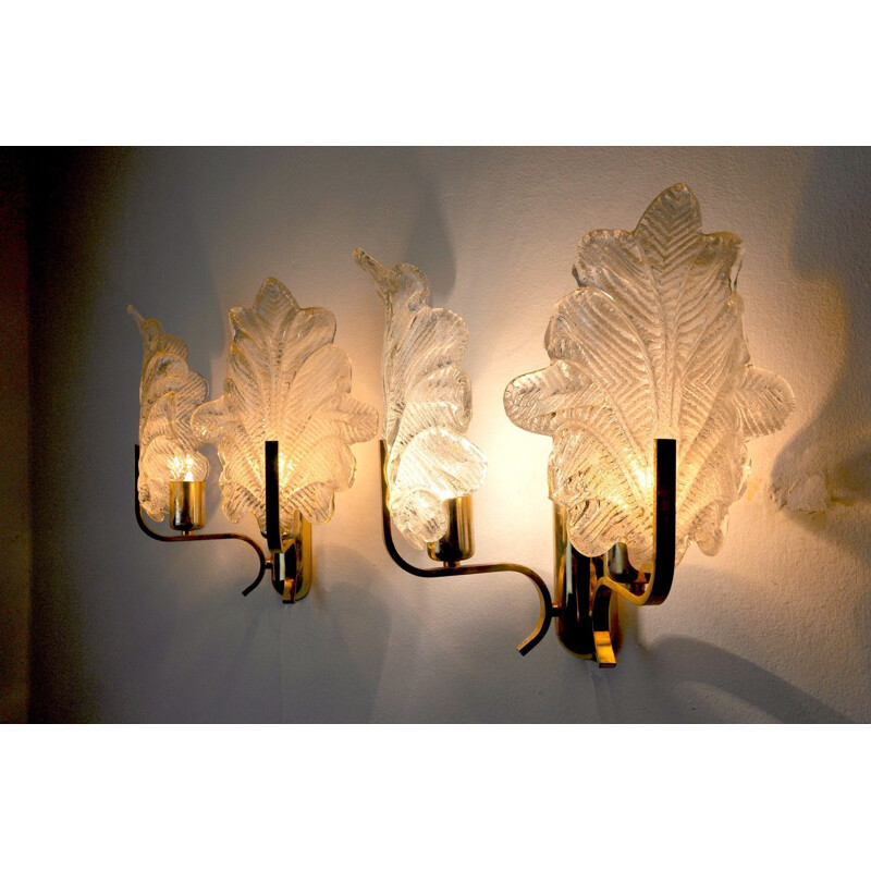 Pair of vintage murano glass sconces by Carl Fagerlund, 1970