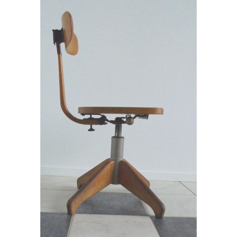 "Federdreh" desk chair in wood, Albert STOLL - 1920s