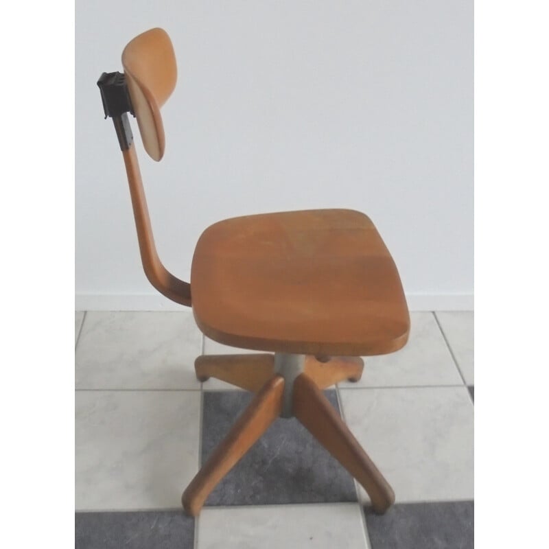 Chaise de bureau "Federdreh" en bois, Albert STOLL - 1920