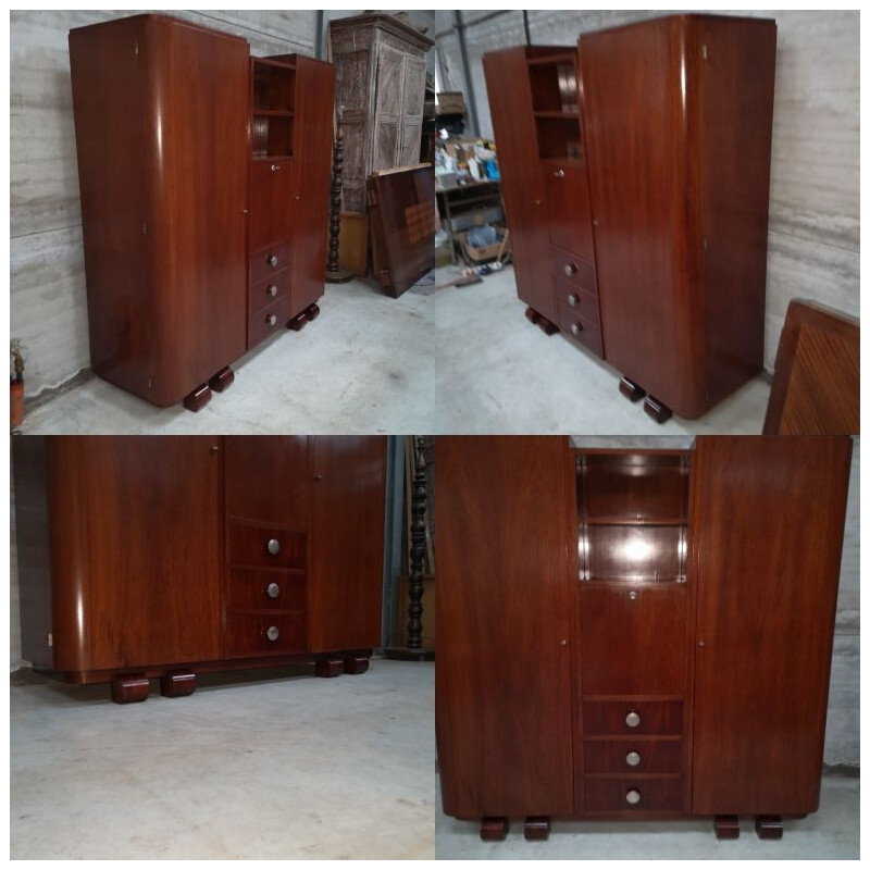 Vintage Art Deco rosewood cabinet by Maison Dominique, 1930 