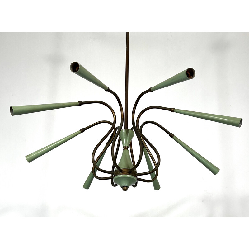 Vintage Sputnik chandelier with 8 arms, Italy 1950s