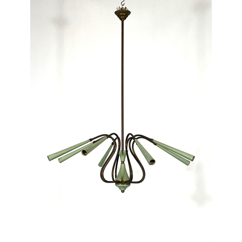 Vintage Sputnik chandelier with 8 arms, Italy 1950s