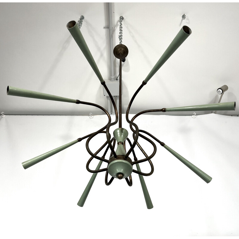 Vintage Sputnik chandelier with 8 arms, Italy 1950s