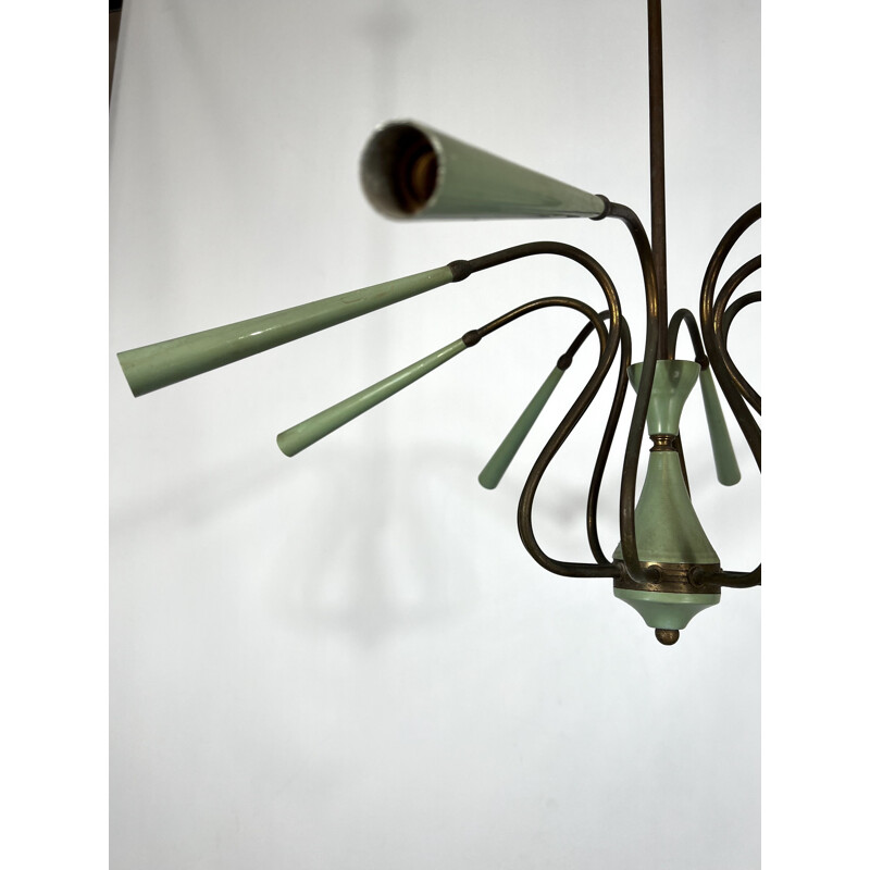 Vintage Sputnik chandelier with 8 arms, Italy 1950s