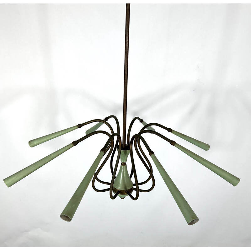 Vintage Sputnik chandelier with 8 arms, Italy 1950s