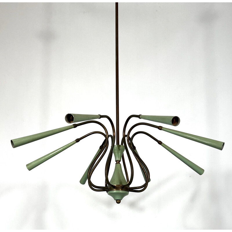 Vintage Sputnik chandelier with 8 arms, Italy 1950s