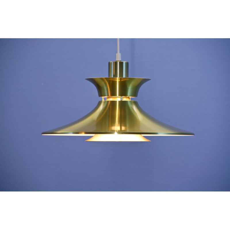 Vintage Danish brass pendant lamp, 1970s