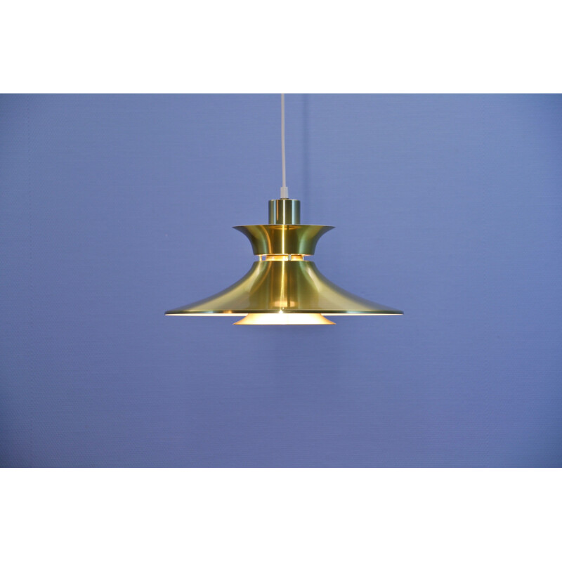 Vintage Danish brass pendant lamp, 1970s