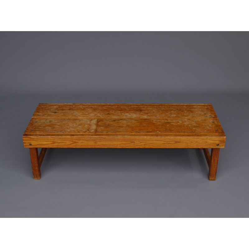 Scandinavian vintage pine coffee table, 1950s